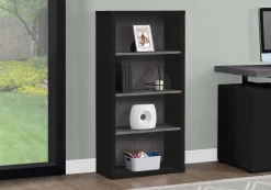 Étagère - 48"H, noir, gris avec tablettes ajustable - Monarch