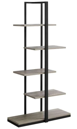 Étagère - 60"H, taupe foncé, métal noir - Monarch
