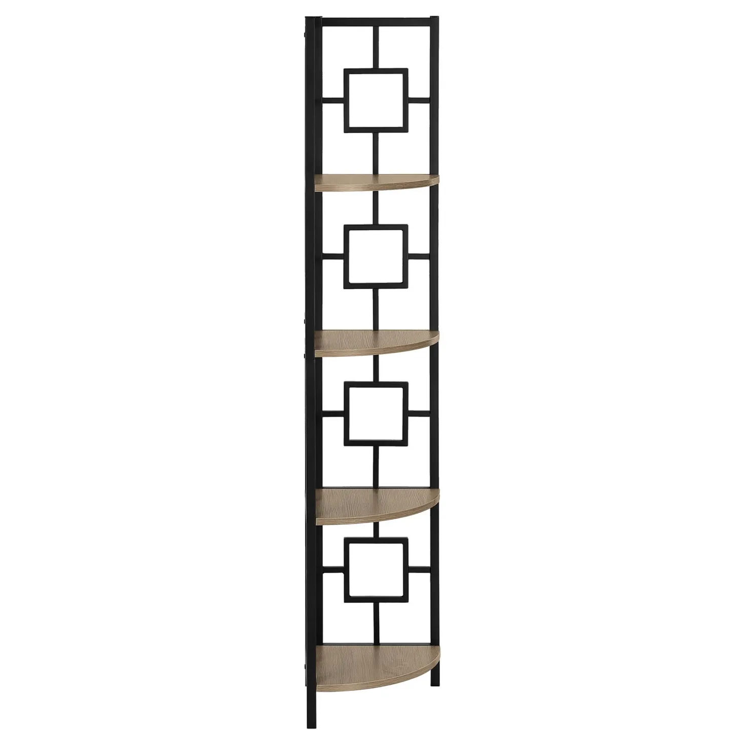 Étagère - 62"H, taupe foncé, métal noir en coin - Monarch