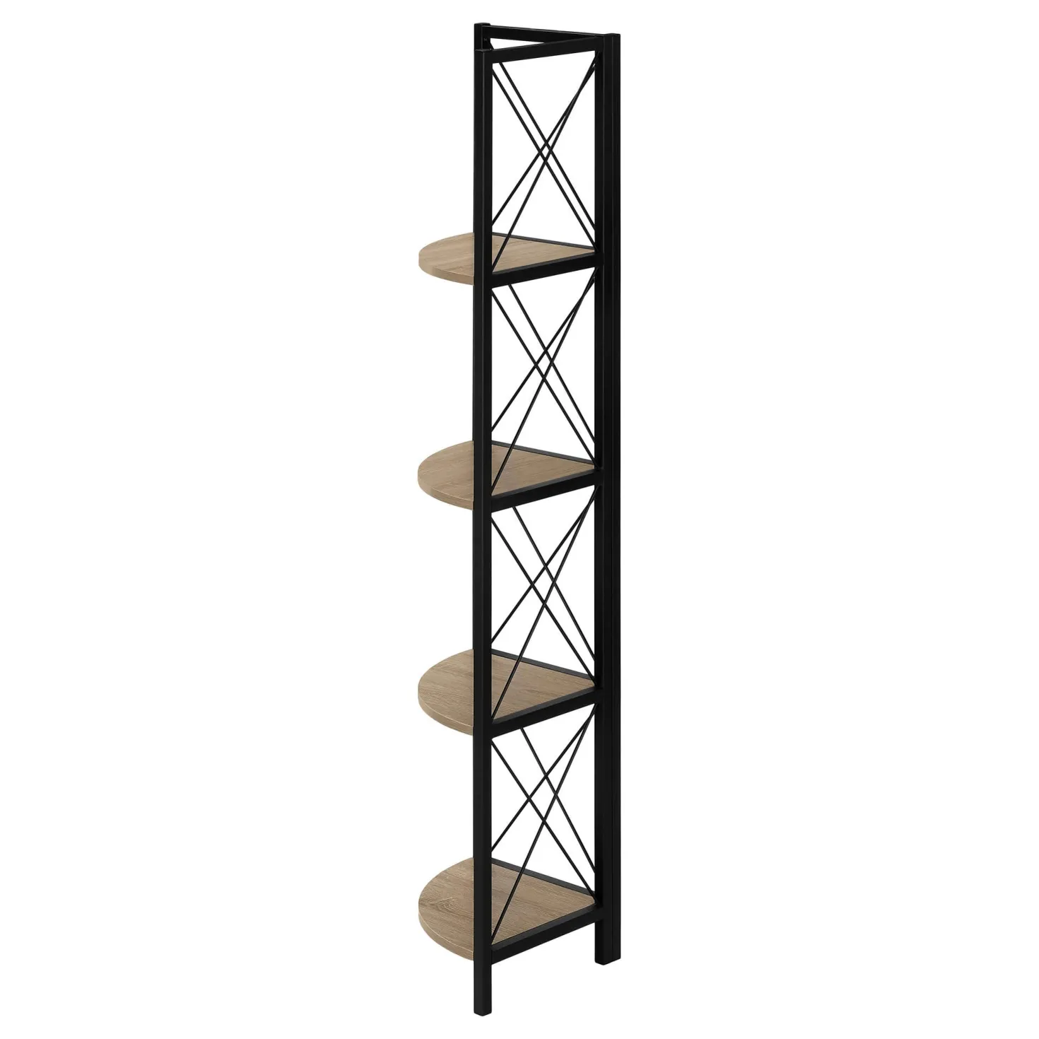 Étagère - 60"H, taupe foncé, métal noir en coin - Monarch