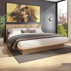 Tres grand lit plateforme avec tete de lit (78'')