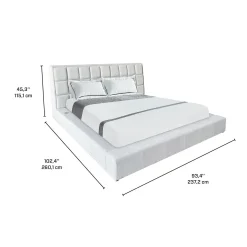 Très grand lit et tête de lit avec lumières de lecture et console (78