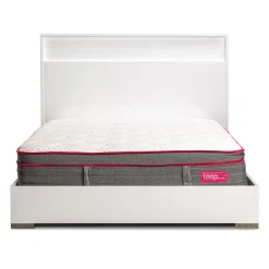 Très grand lit et tête de lit avec lumières (78'')