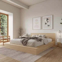 Très grand lit plateforme avec tête de lit - Nexera