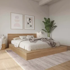 Très grand lit plateforme avec tête de lit - Nexera