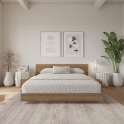 Très grand lit plateforme avec tête de lit (78
