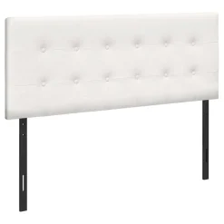 Tête de lit - double - bouton touffeté, panneau rembourré - similicuir blanc - Monarch