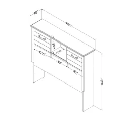 Tête de lit biblio simple 39'' - South Shore