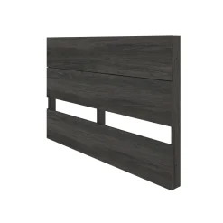 Tête de lit queen effet de planches, gris écorce - Nexera